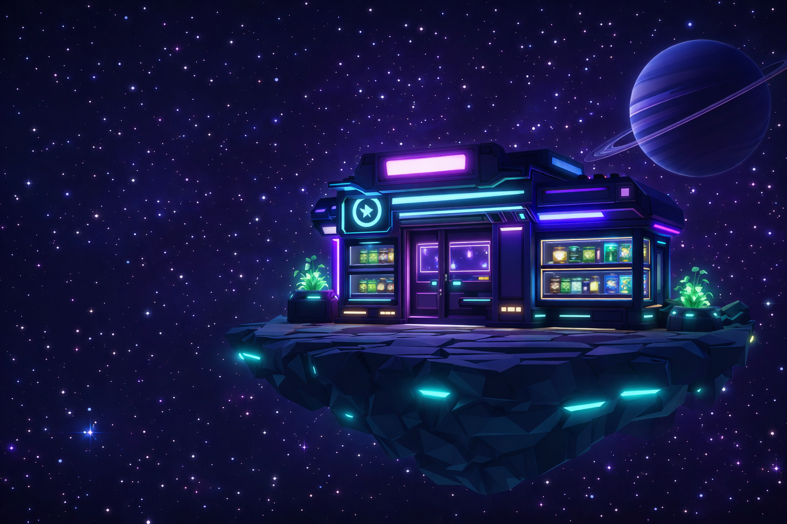 Starbud Station — Sci-Fi Dispensary on a Floating Island